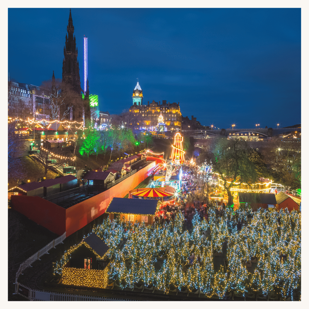 View of Edinburgh in its full Christmas Spirits